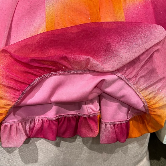 Tie Dye Dress with Glitter Overlay and Bubble Hem - Picture 3 of 4